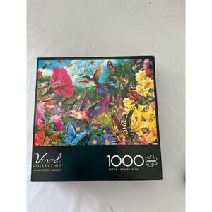 Used Buffalo Games Vivid Collection Hummingbird Garden 1000 Piece Jigsaw Puzzle